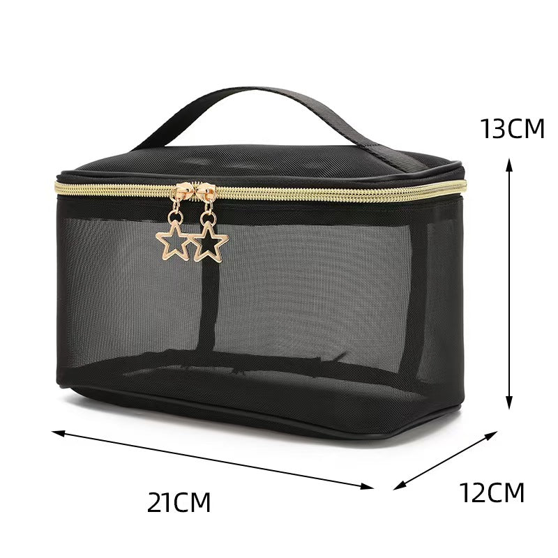 Sac de toilette suspendu polyvalent 2pcs Sac de rangement à double couche Sac de maquillage de style Alphabet B