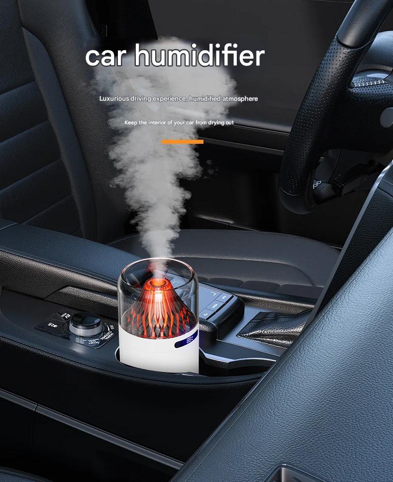 Volcan USB Humidificateur Compact Batterie-Powered Digital Display Car Aromatherapy Charger A