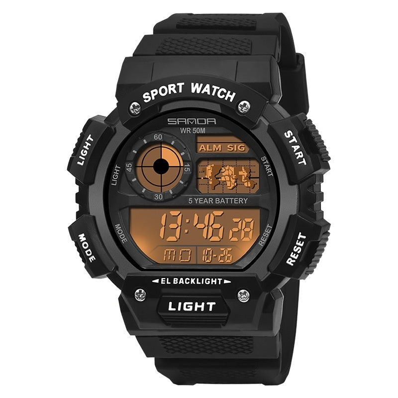 Multifonctionnel résistant à l'eau Lumineux montre numérique à affichage unique pour le sport