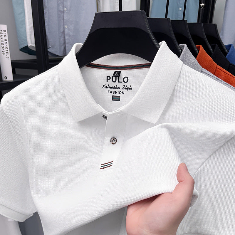 T-shirt manches courtes Lapel d'été Hommes Polo polyvalente