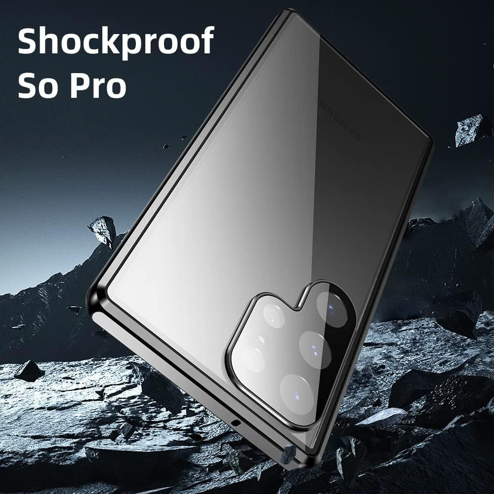 Magnétique King Case Téléphone métal brillant Magnetic HD Peep-proof Buckle miroir résistant à la chute