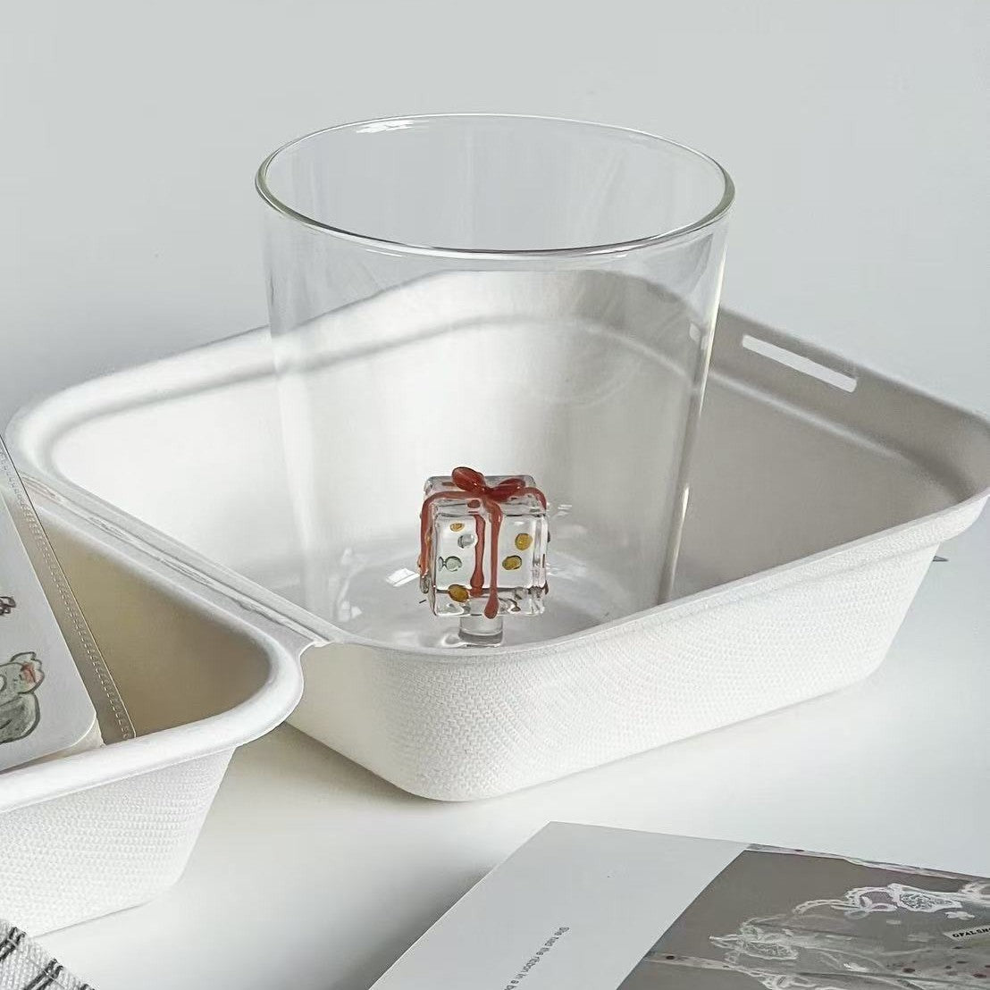 Coupe en verre à haute brosilicate avec poignée