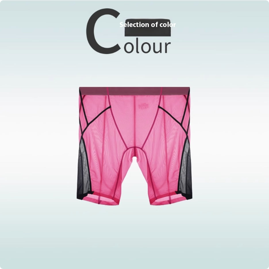 Sous-vêtements de sport en soie glacée Hommes Non-trace Porter Leg Quick Dry Plus Long Porter Crotch