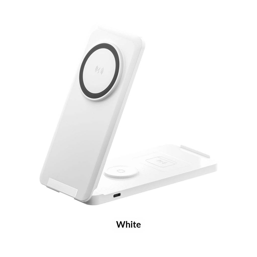Support vertical portable multifonction pliable avec charge magnétique sans fil
