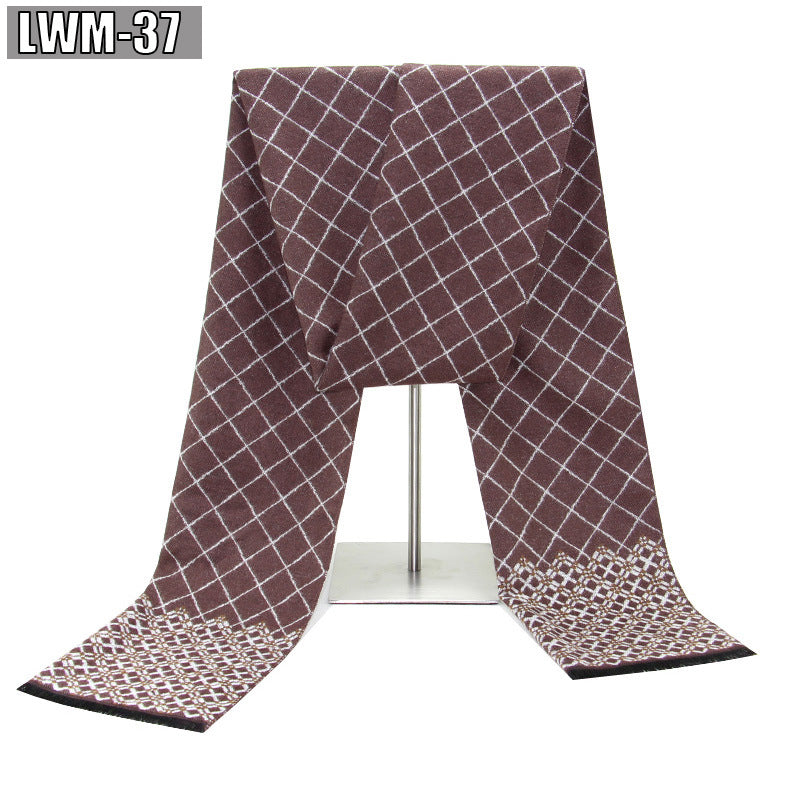 Écharpe pour hommes European and American Cashmere Automne and Winter Business Plaid