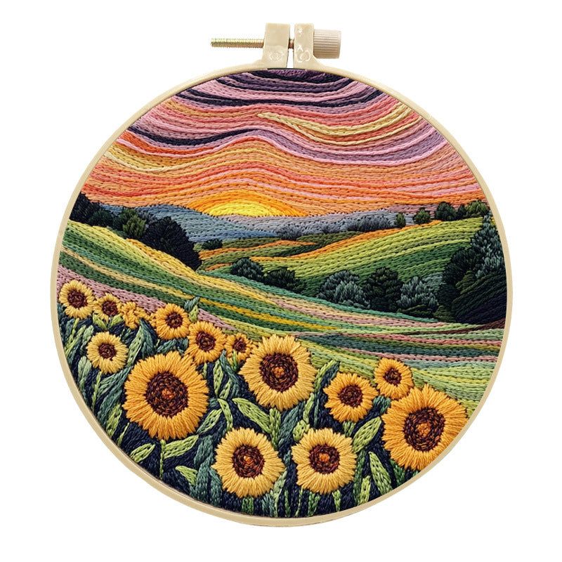 Broderie bricolage paysage tissu fait main artisanat Matériau Kit