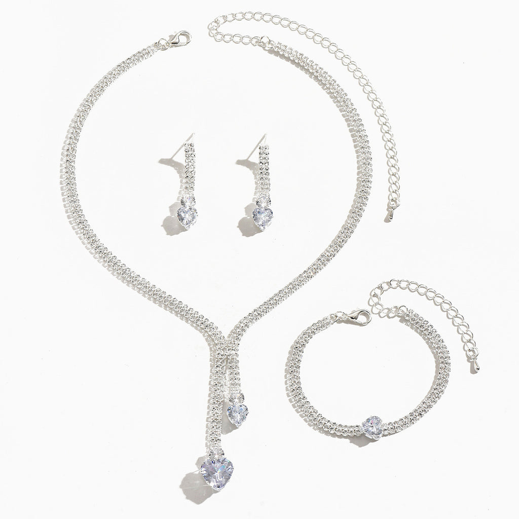 Collier de coeur en cristal ultra brillant et mode