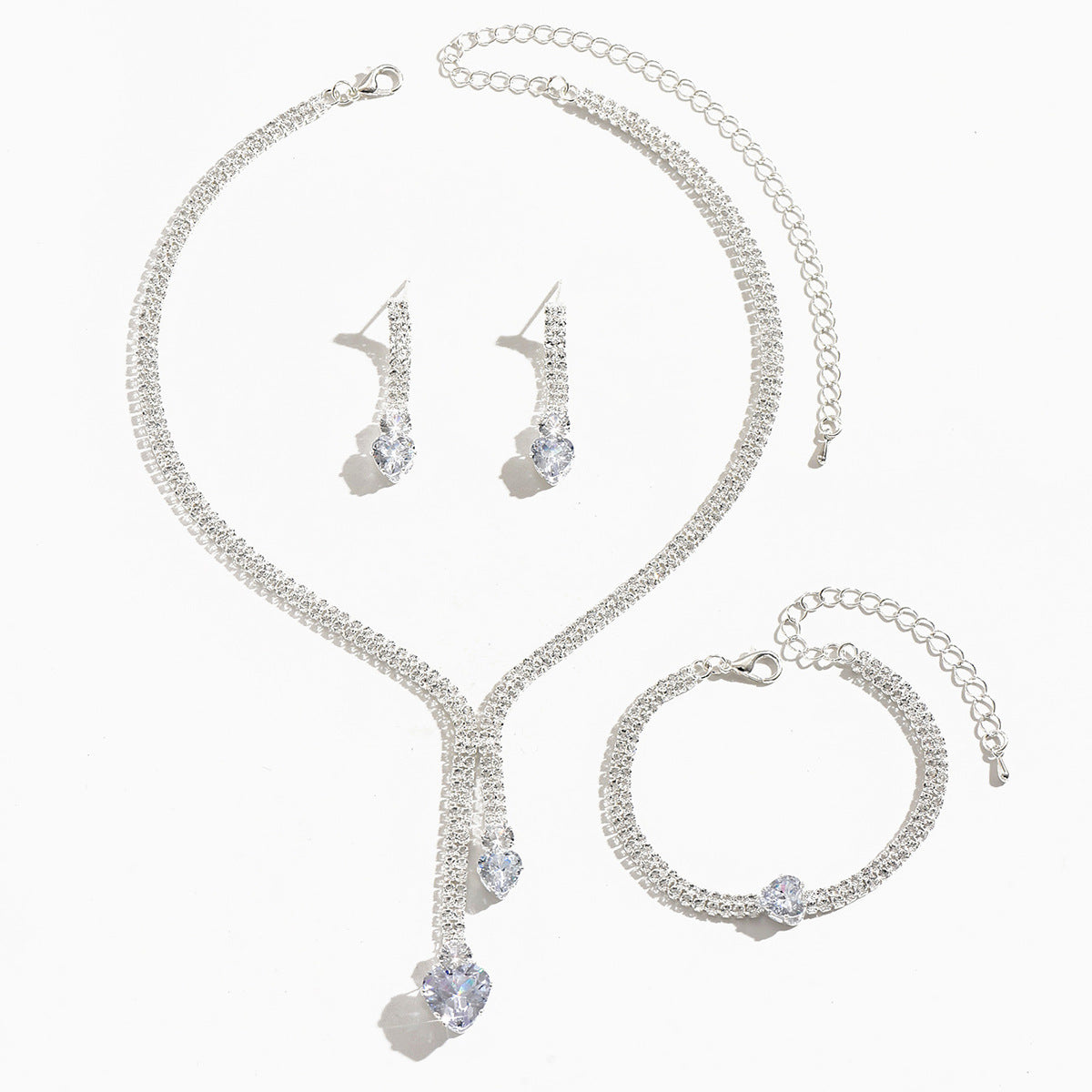 Collier de coeur en cristal ultra brillant et mode