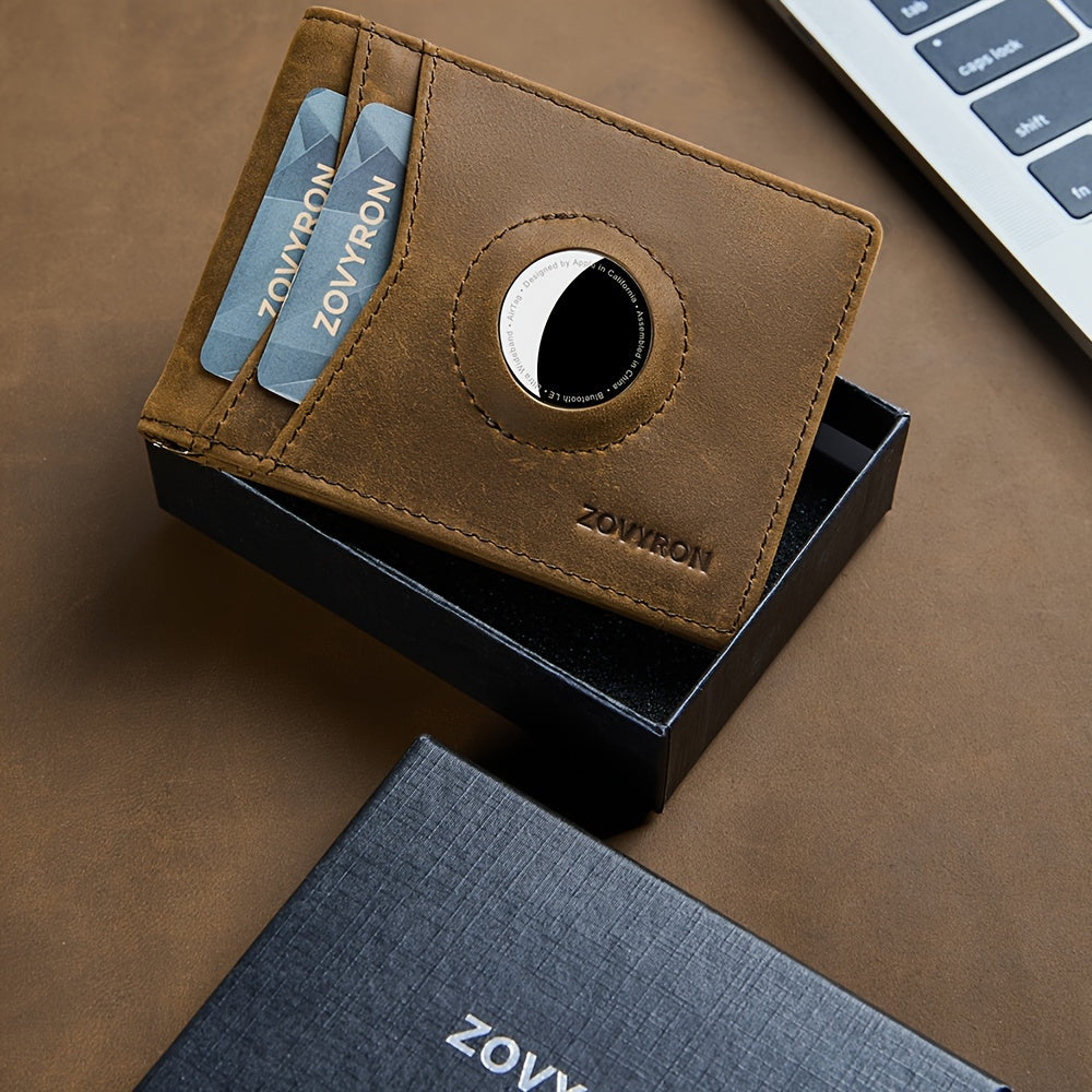 Porte-monnaie en cuir véritable Slim Bifold Wallet avec porte-radar