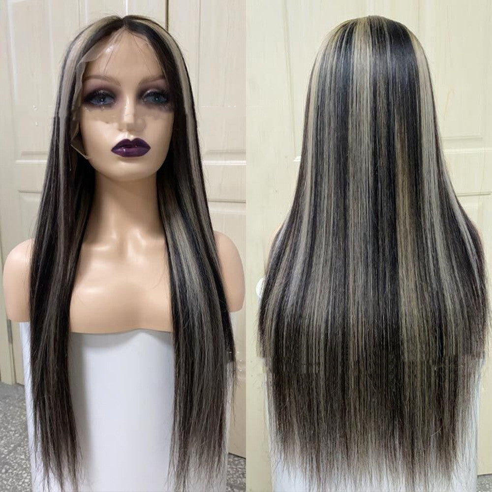 Couleur Piano Highlight P1bGrey Highlight Perruque droite pour cheveux humains