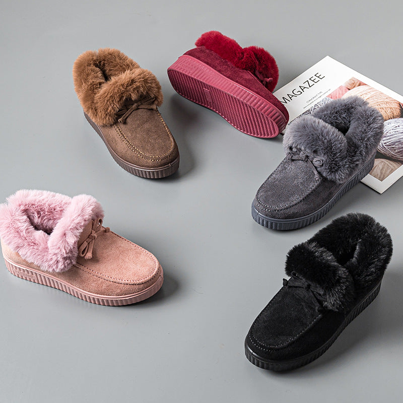 Chaussures de coton pour femmes à coupe moyenne à l'épreuve du froid