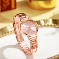 Montre Quartz en acier plaqué or pour femmes