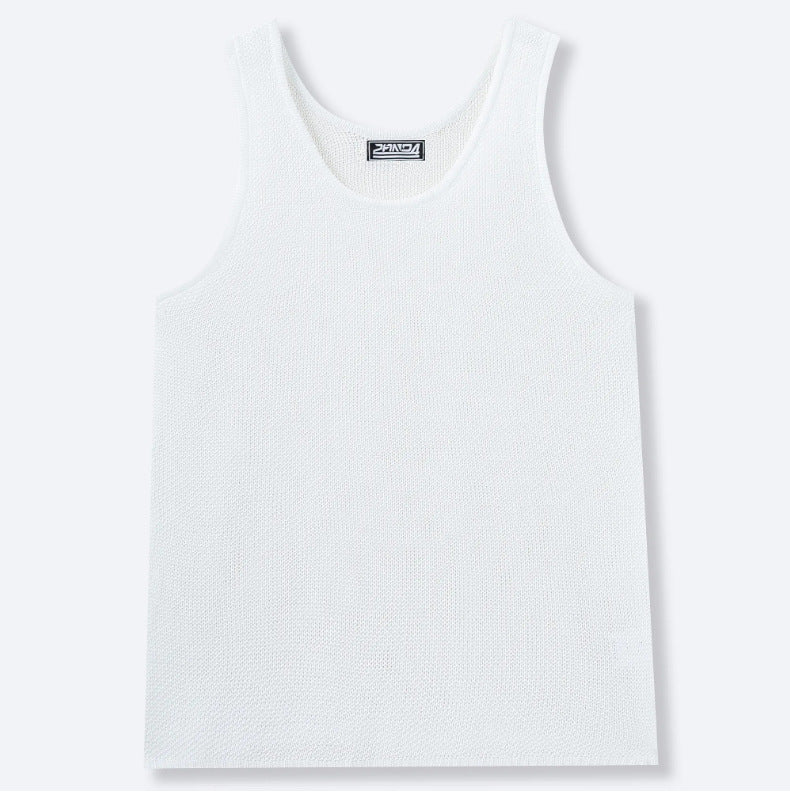 American Vintage Plus Taille Occasion Knit Hollow Out Tank Tops Pour Hommes Summer Fitness Direct F