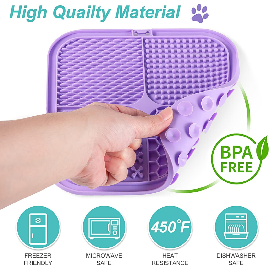 Dog and cat lick mat, pack of 2 with suction cups