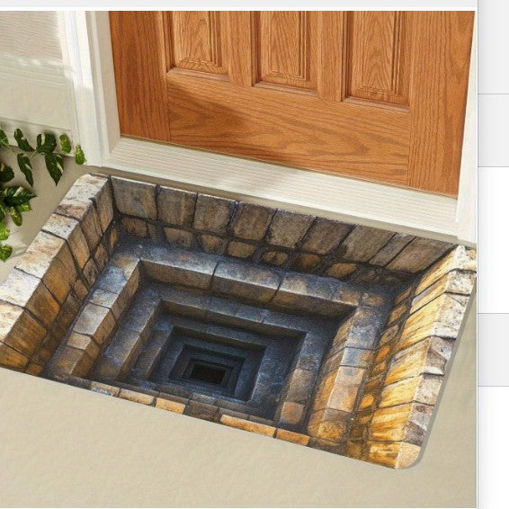 Effet visuel 3D Maison Ground Mat Salle de bain antidérapante