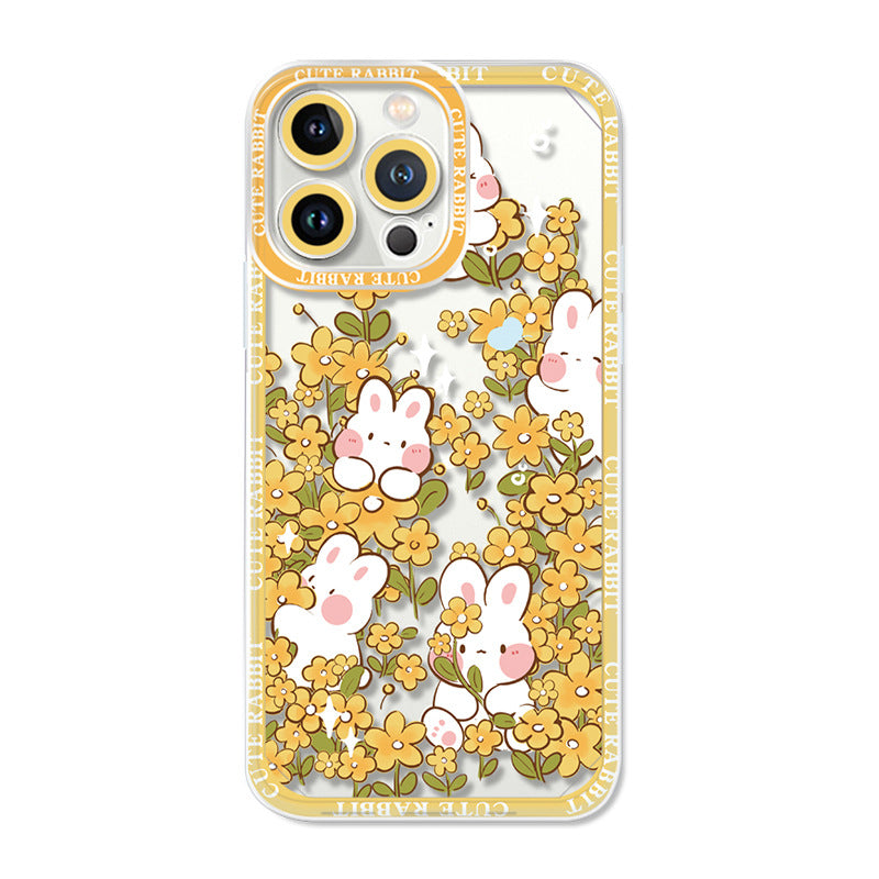 Fleurs Lapin Téléphone Protection Cas Anti-chute