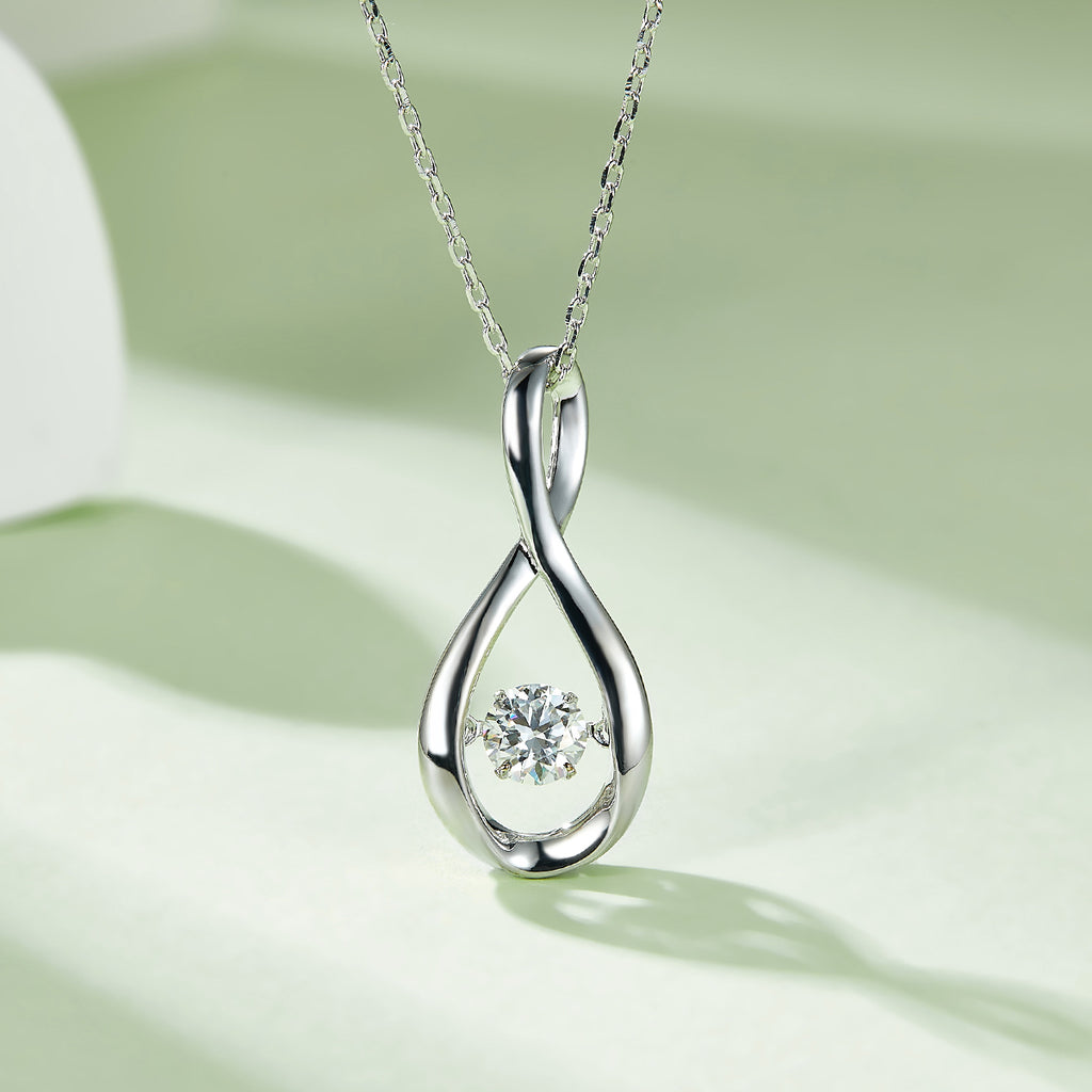 S925 Argent Sterling 0.5ct D Couleur VVS1 Moissanite Pendentif Collier 45cm Platine