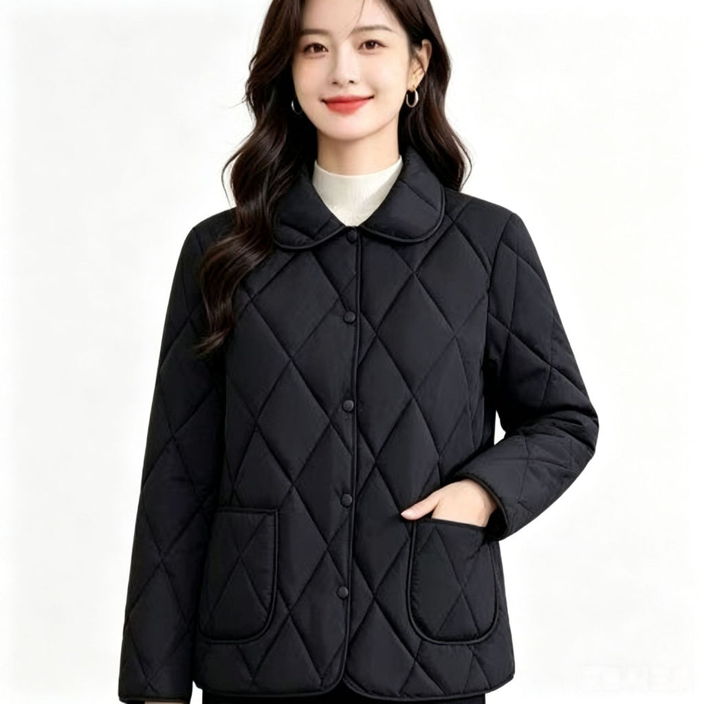 Manteau rembourré en coton avec un motif diamant pour mamans
