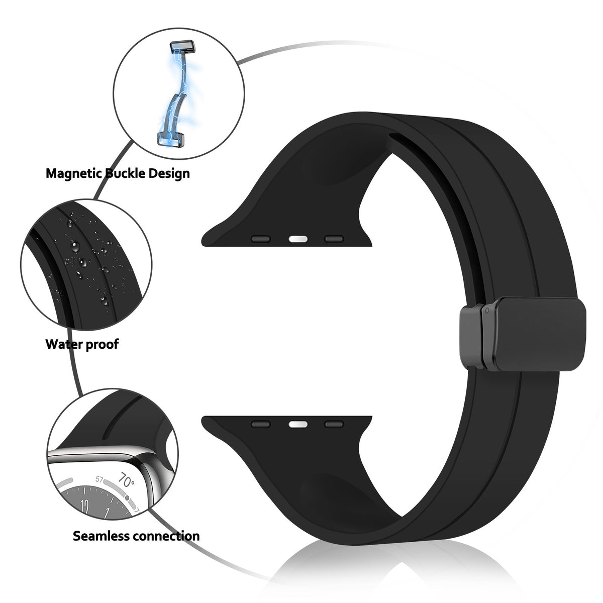 Bande magnétique en silicone pour Apple Iwatch