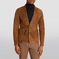 Veste de lapelle de couleur solide pour hommes d'automne