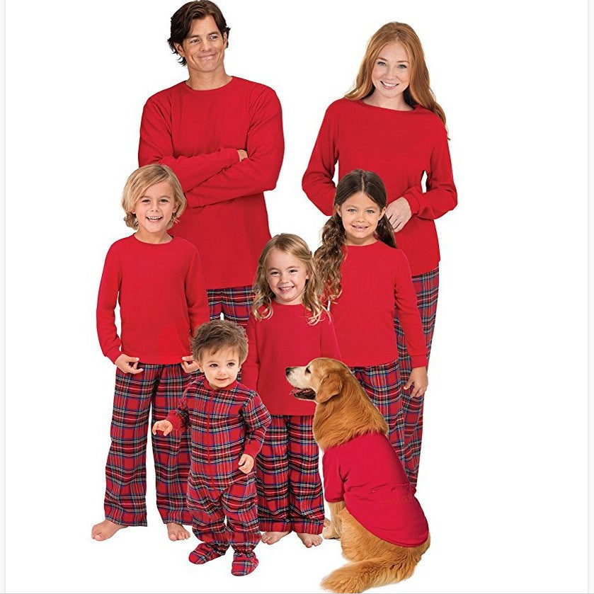 Plaid Coton Noël Parent-enfant Pajamas