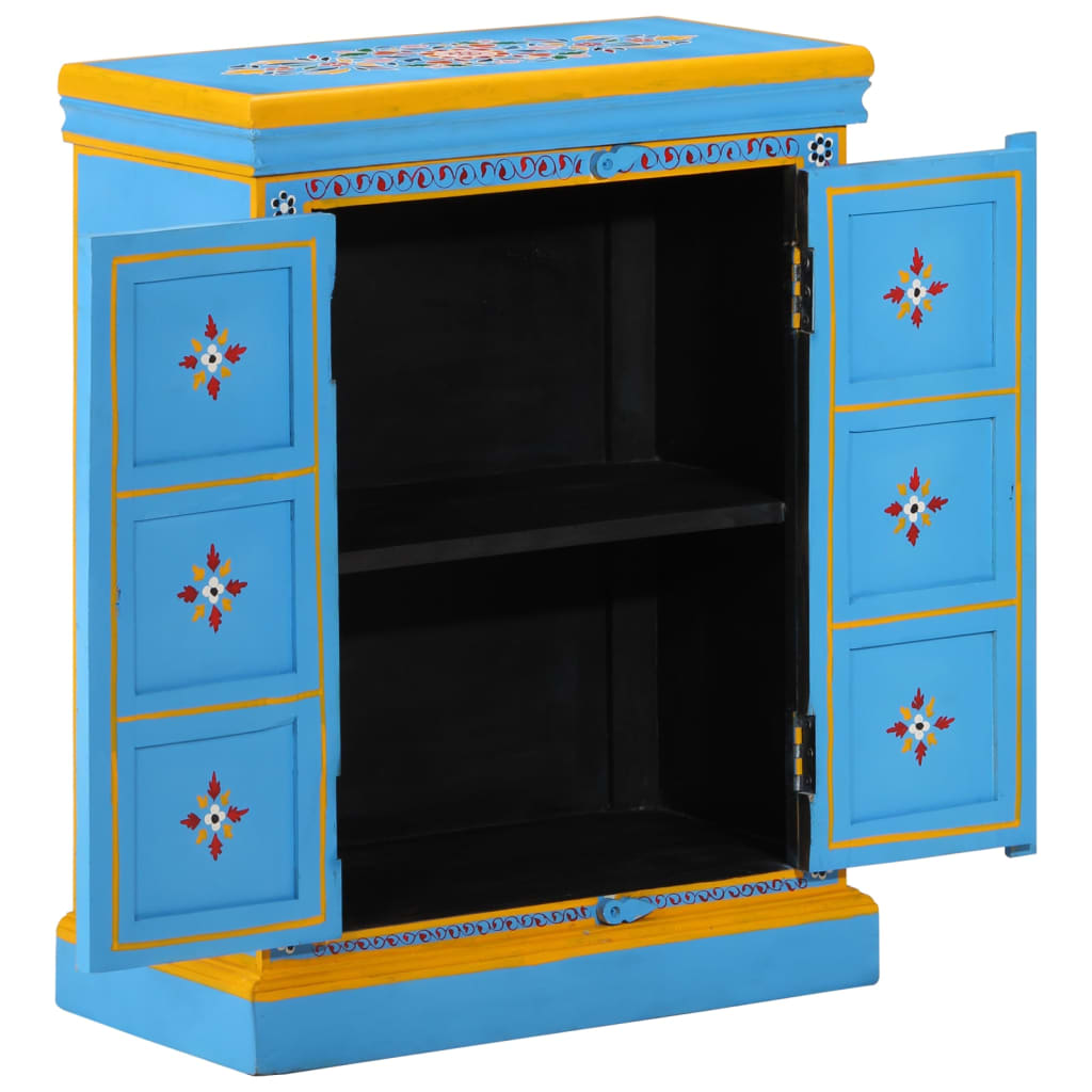 Buffet Mango massif en bois Turquoise peint à la main