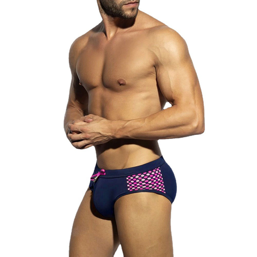 Sexy Slips de natation à bout portant Polka Dot Stitching Sports Beach Pantalons