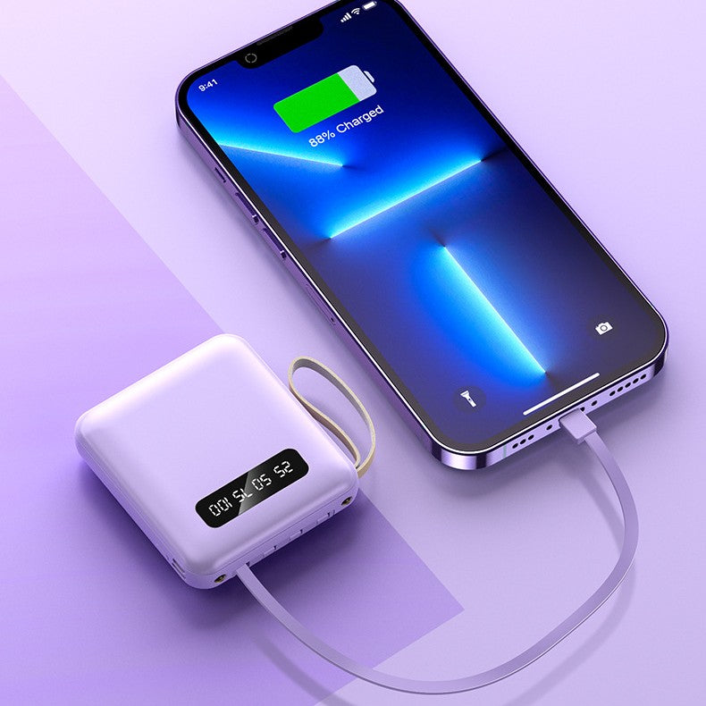 Compact et portable avec une banque d'alimentation de câble intégrée