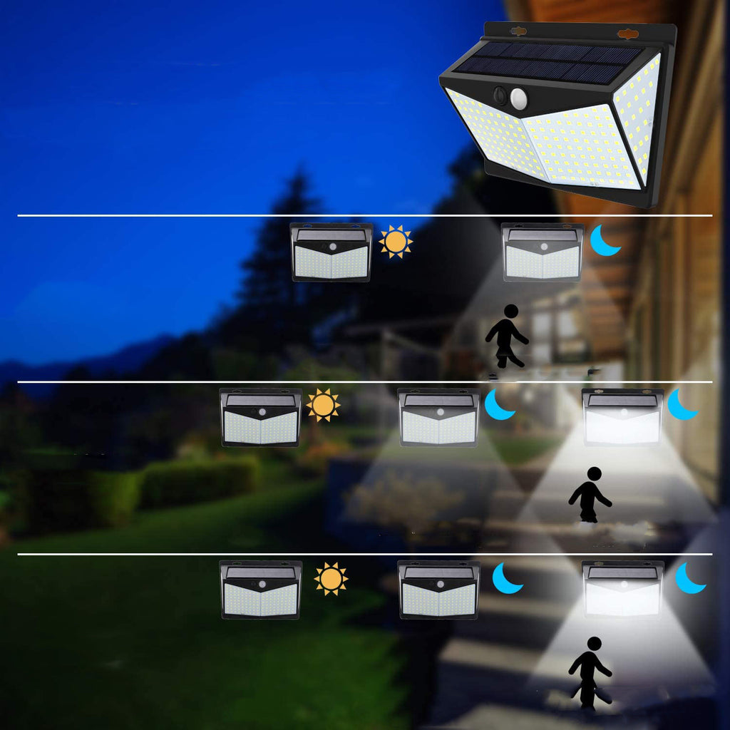 208LED Solar Wall Light Human Body Induction Garden Villa Landscape Lamp