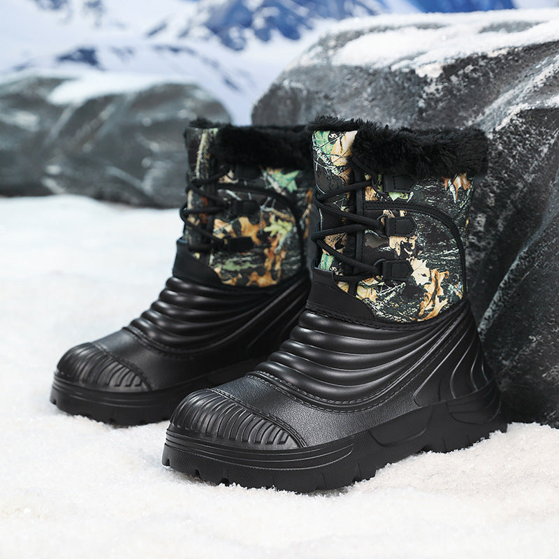Bottes de neige hommes plus taille avec doublure en polaire pour une chaleur et une épaisseur supplémentaires