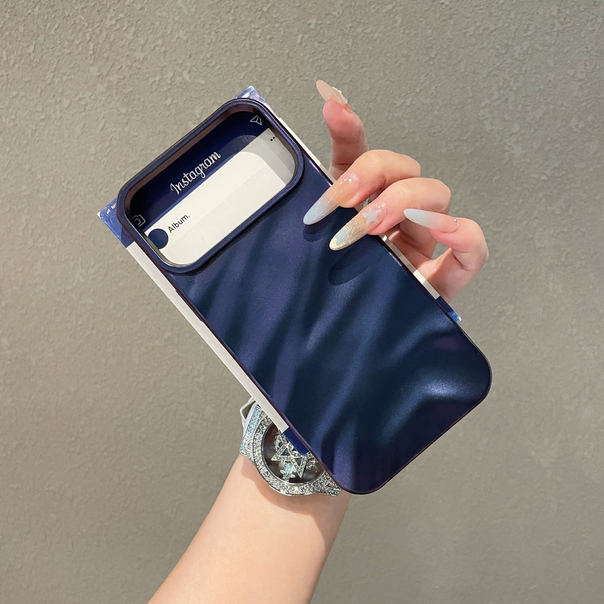 Housse de téléphone plissée de couleur solide anti-chute
