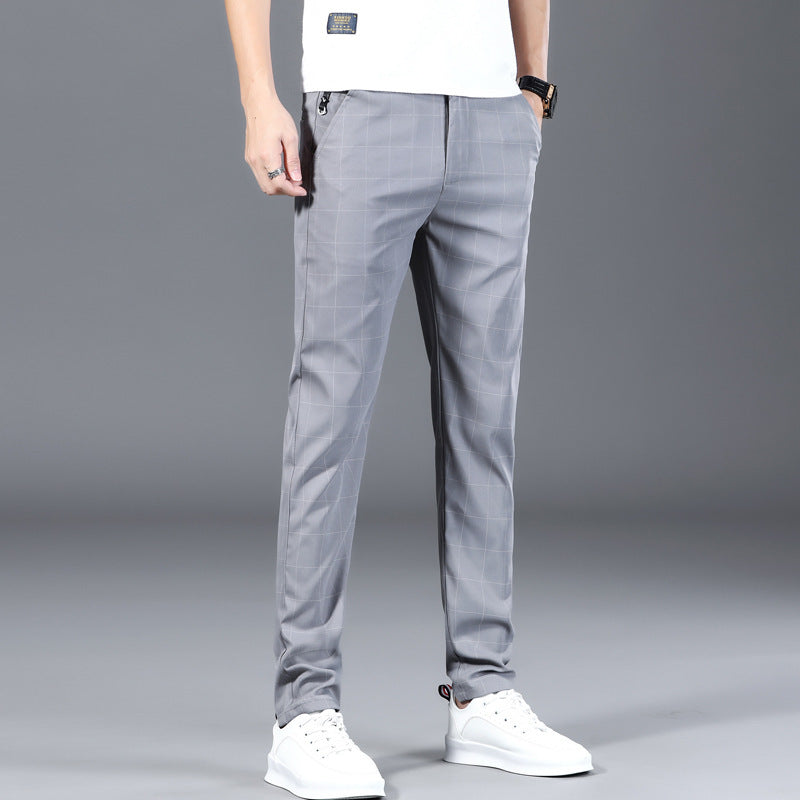 Pantalons de robe pour hommes en Plaid Noir