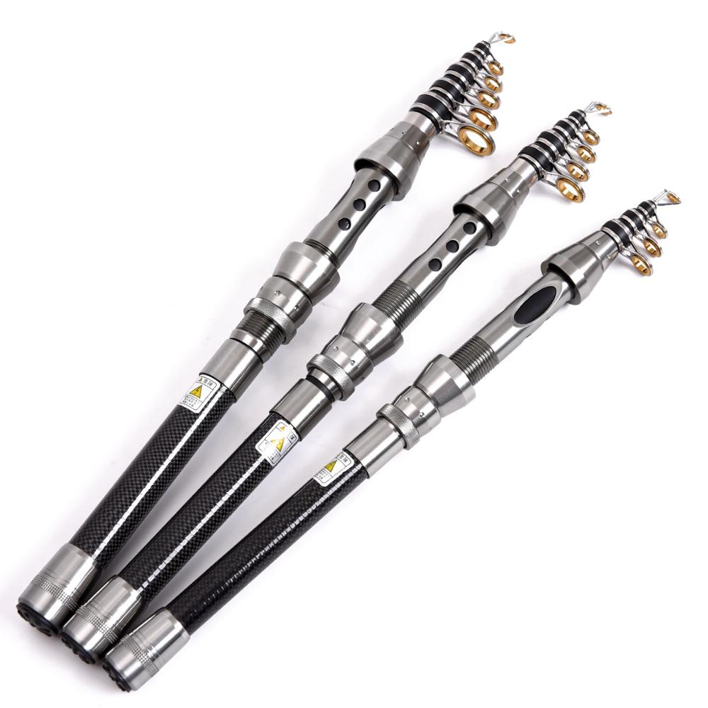 Carbon Ultra-short Mini bâton de pêche en mer lancer Rod poignée rétractable