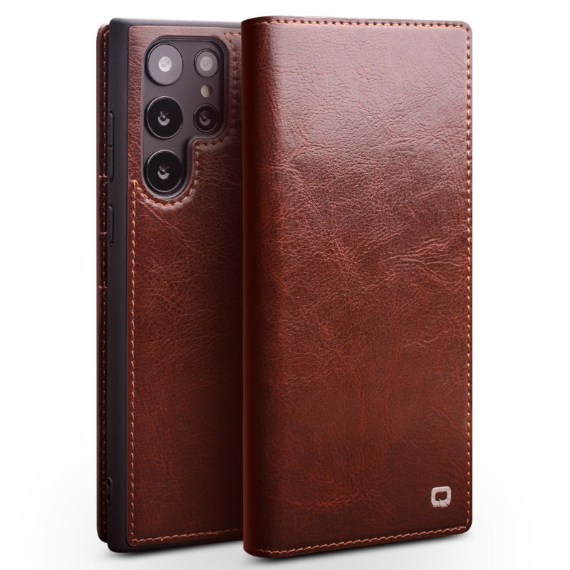 Étui de protection en cuir pour téléphone avec fentes de carte