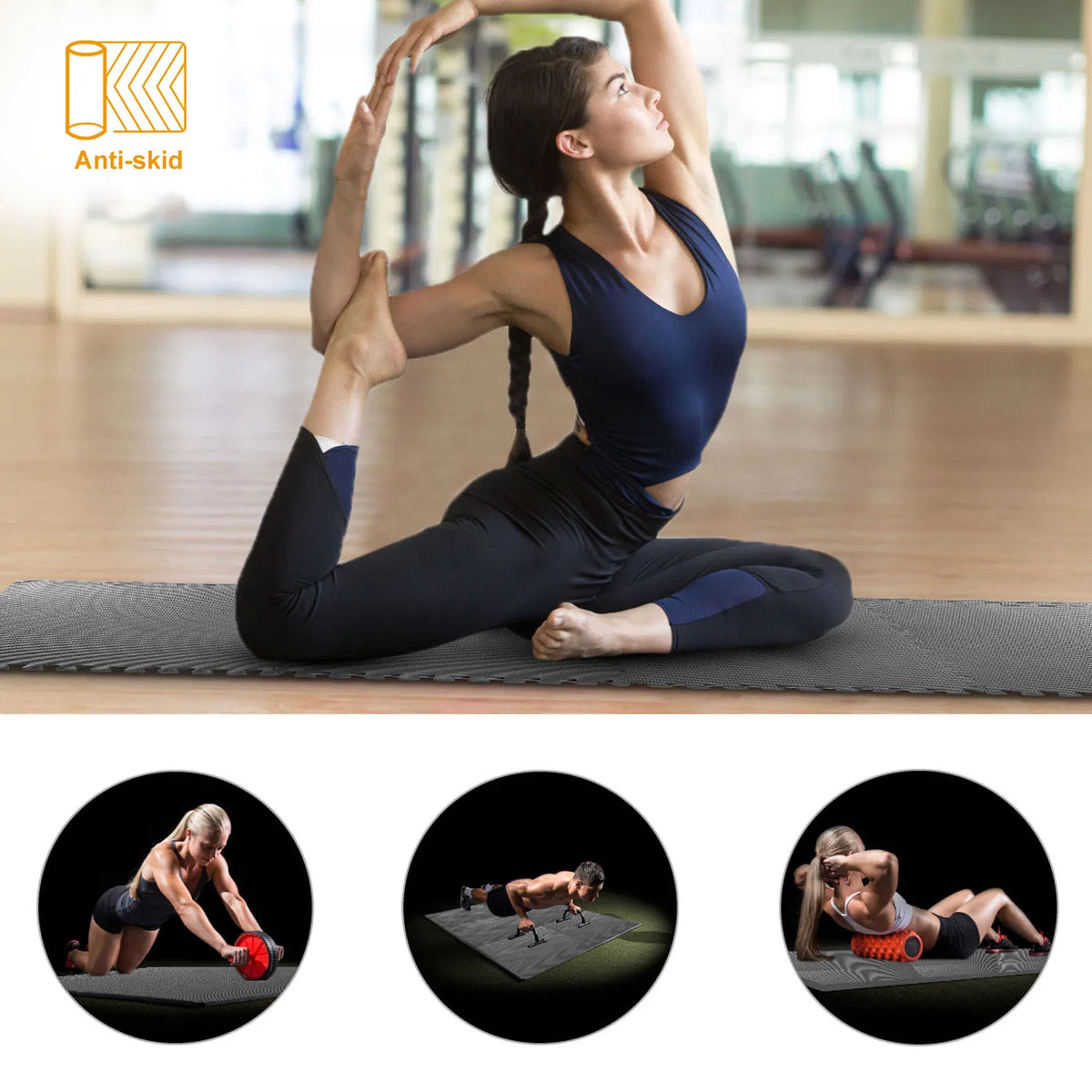 Puzzle Exercise Mat Mousse Gym EVA Mat Interlocking Tiles Sol de protection pour l'équipement de gym