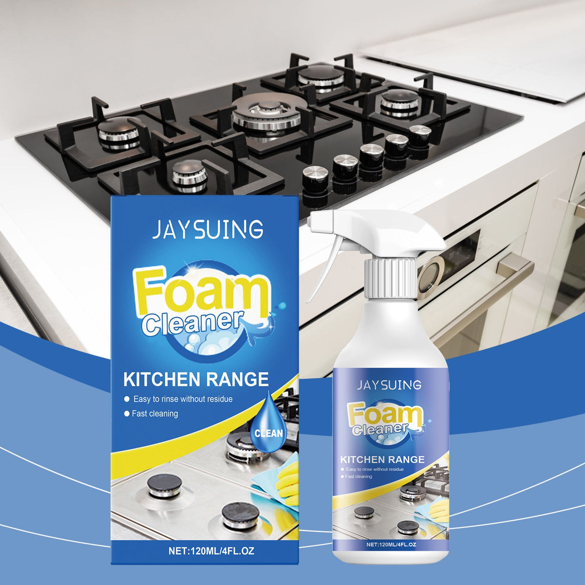 JAYSUING Spray de nettoyage de mousse de stovetop