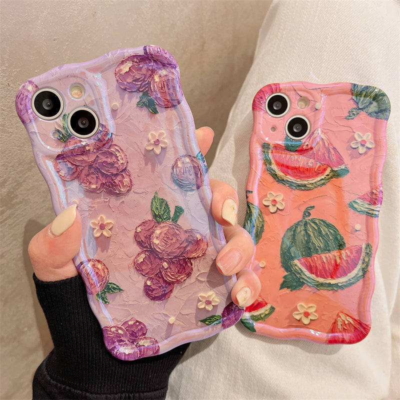 Art peinture à l'huile Fruit pastèque cas téléphone