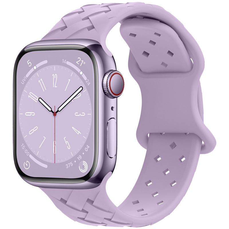 Bamboo Plaid Dentelle Solide Silicone Sports Apple Bracelet