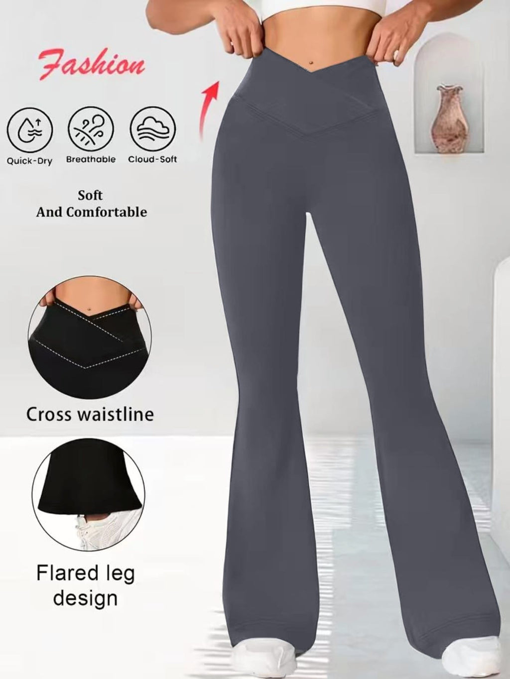 Pantalons de danse à large leg nu
