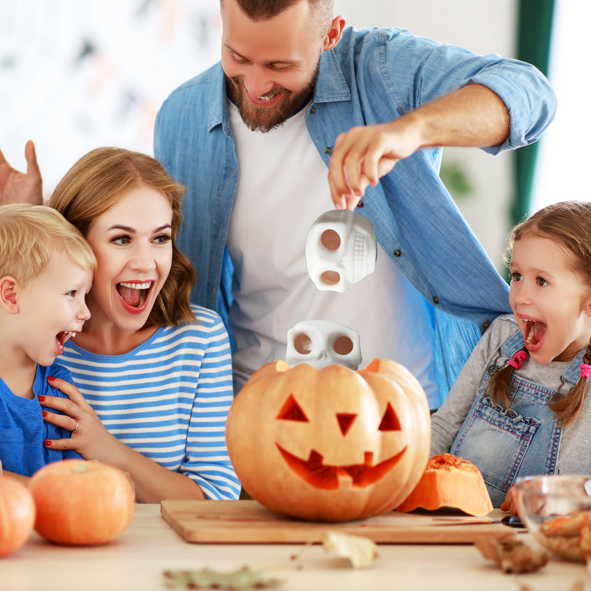 Balles anti-stress d'Halloween pour adultes - Squeeze Crâne Jouets avec sang et agglomérés