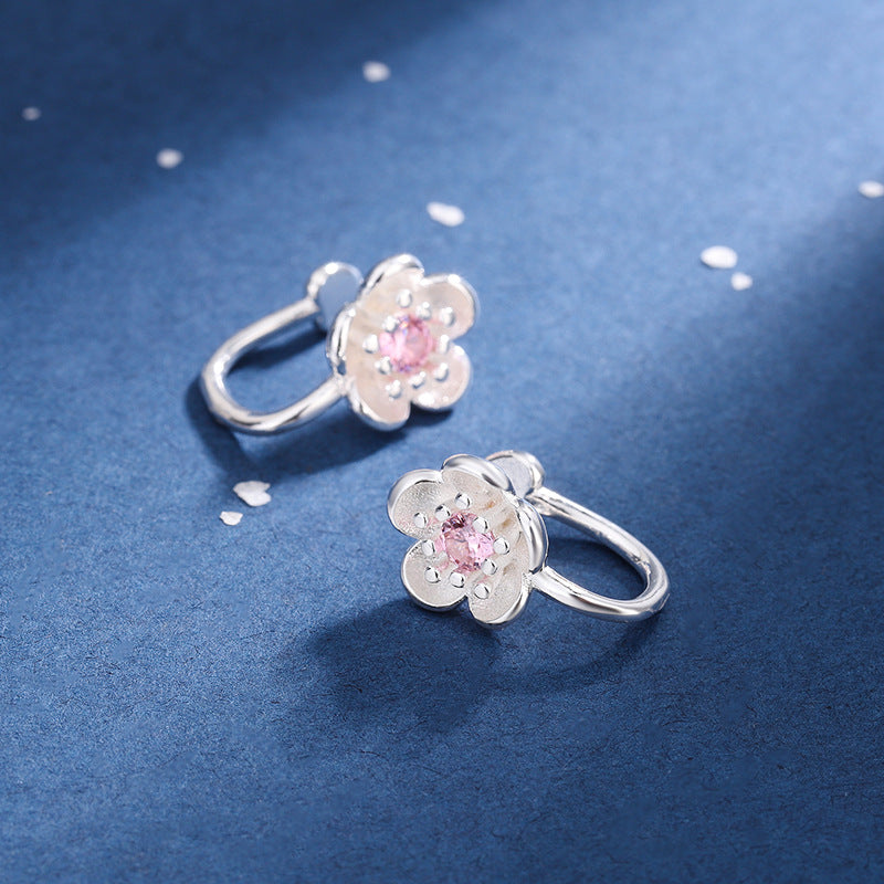 Cerise Blossom Ear Clip Femmes Style coréen