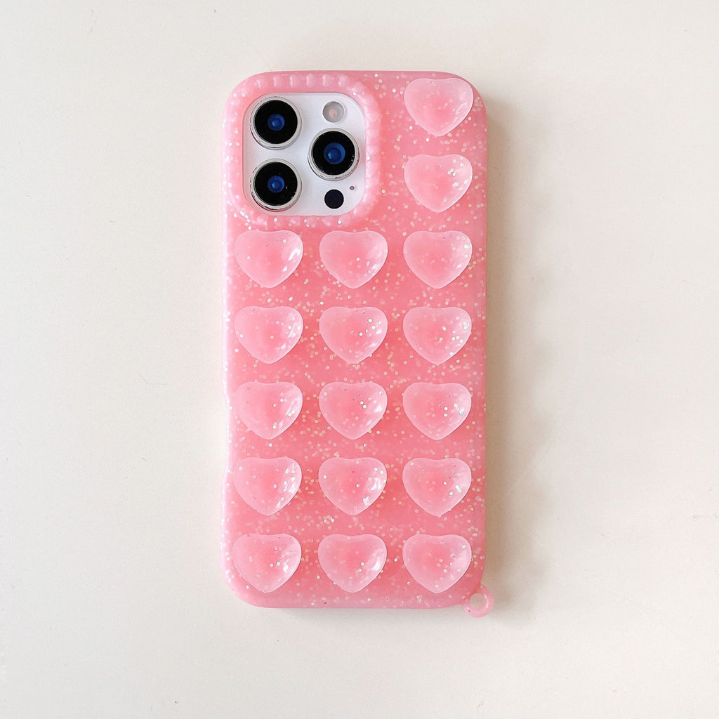 L'amour-thème Glitter Suction Cup cas téléphone approprié pour