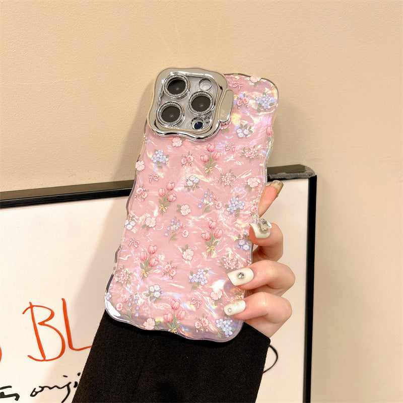 Shell Pattern Floral Lens Protection Case