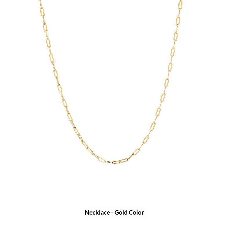 S925 Collier Argent Internet-célébrité StyleMinimalist Chaîne en orLight LuxuryNicheHigh-en