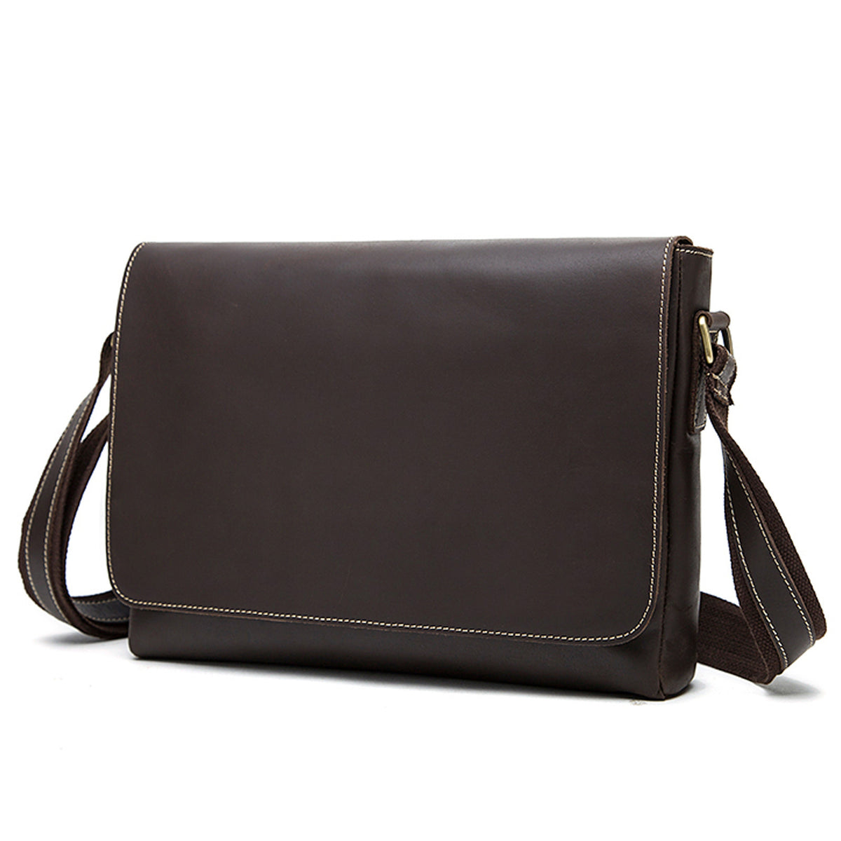 Véritable cuir homme Mode épaule Selle en cuir Crossbody Casual Messenger Bag
