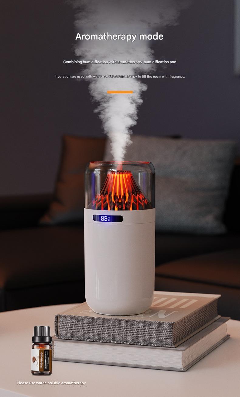 Volcan USB Humidificateur Compact Batterie-Powered Digital Display Car Aromatherapy Charger A