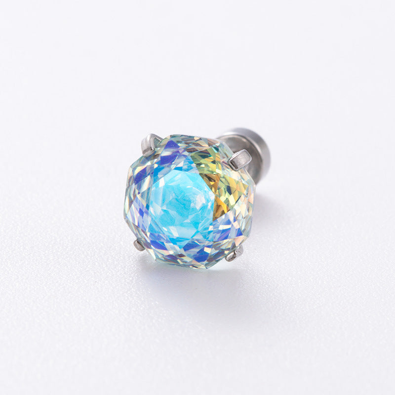 Boucles d'oreilles haut de gamme, brillantement réfléchissantes Octagonal Millennium Cubic Zirconia Stud