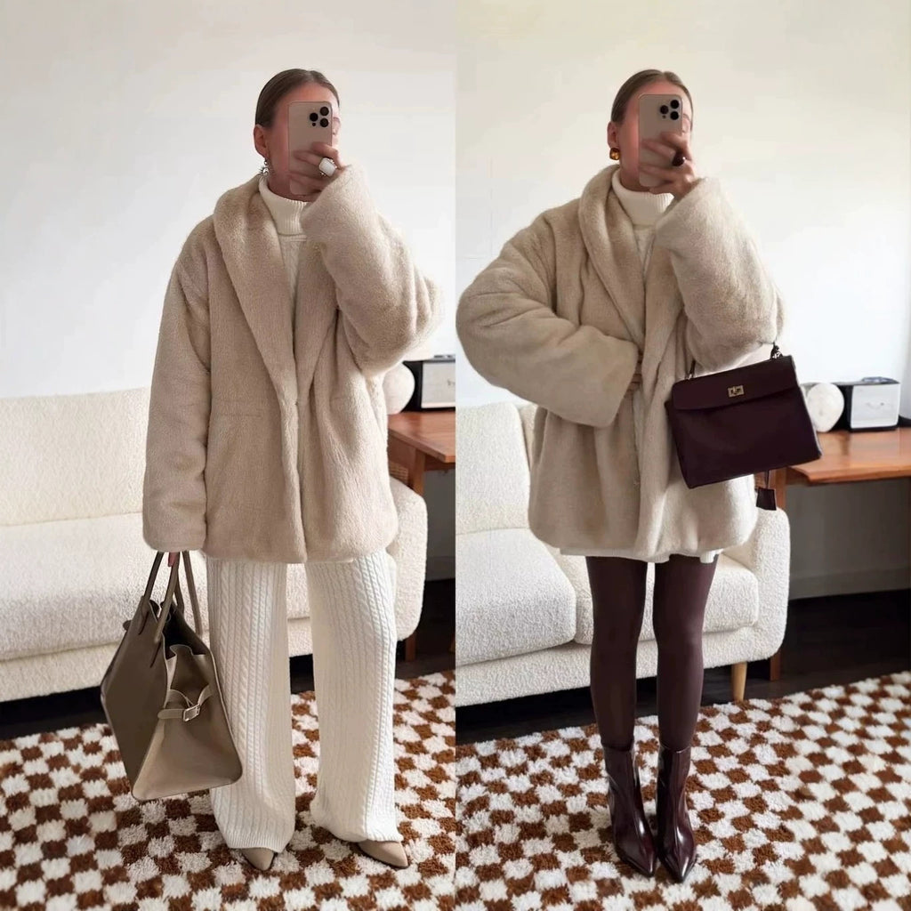 Manteau de fourrure de vison épais pour les femmes pour l'automne Et l'hiver