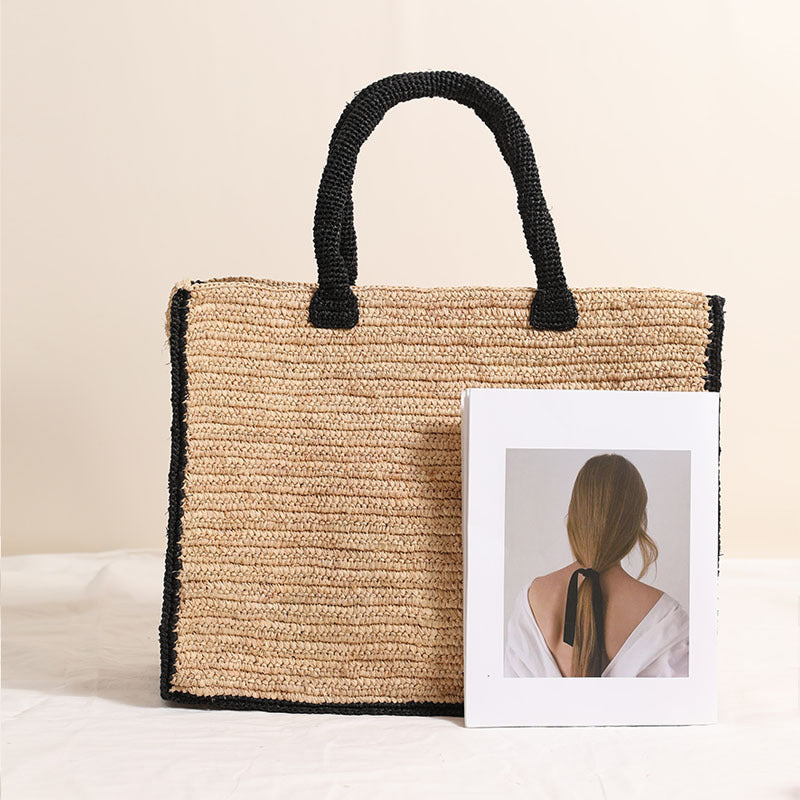 Sac à main pour femmes Raffia Square Straw