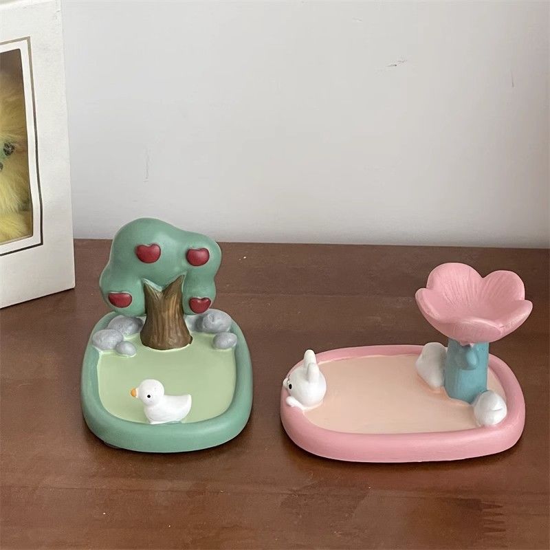 Support téléphonique mignon Tulip Rabbit Resin